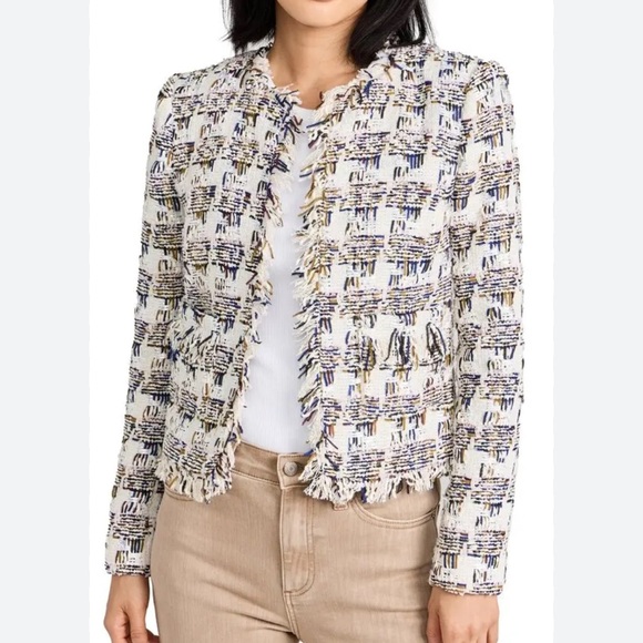 L'Agence Angelina Ivory Tweed Jacket NWT - Picture 2 of 10